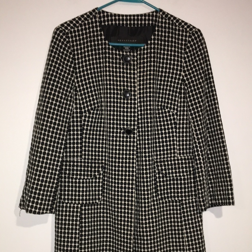 Apostrophe Black & White 3/4 length sleeve 3 Button Coat